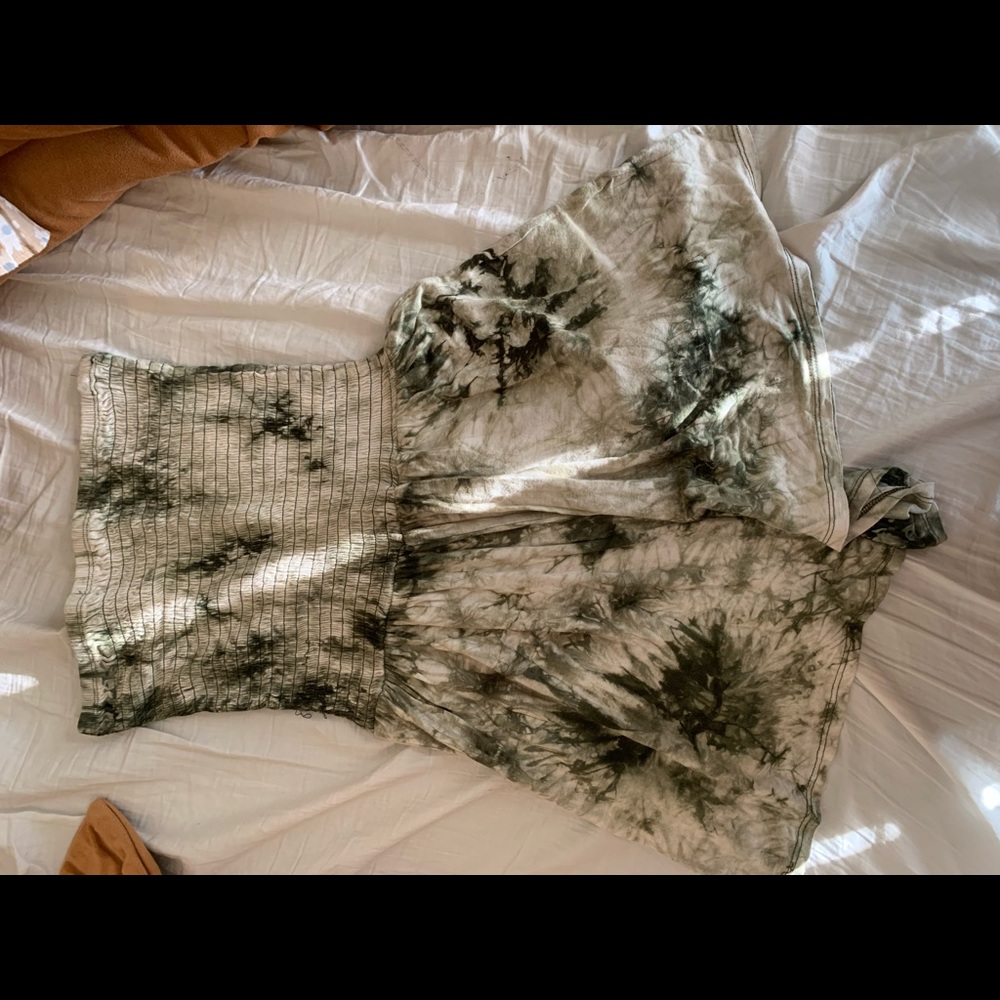 green tie dye romper
